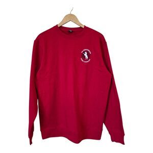 Mens Large Red Crewneck Sweatshirt 1st Squadron 113th Cavalry Graphic Fleece New